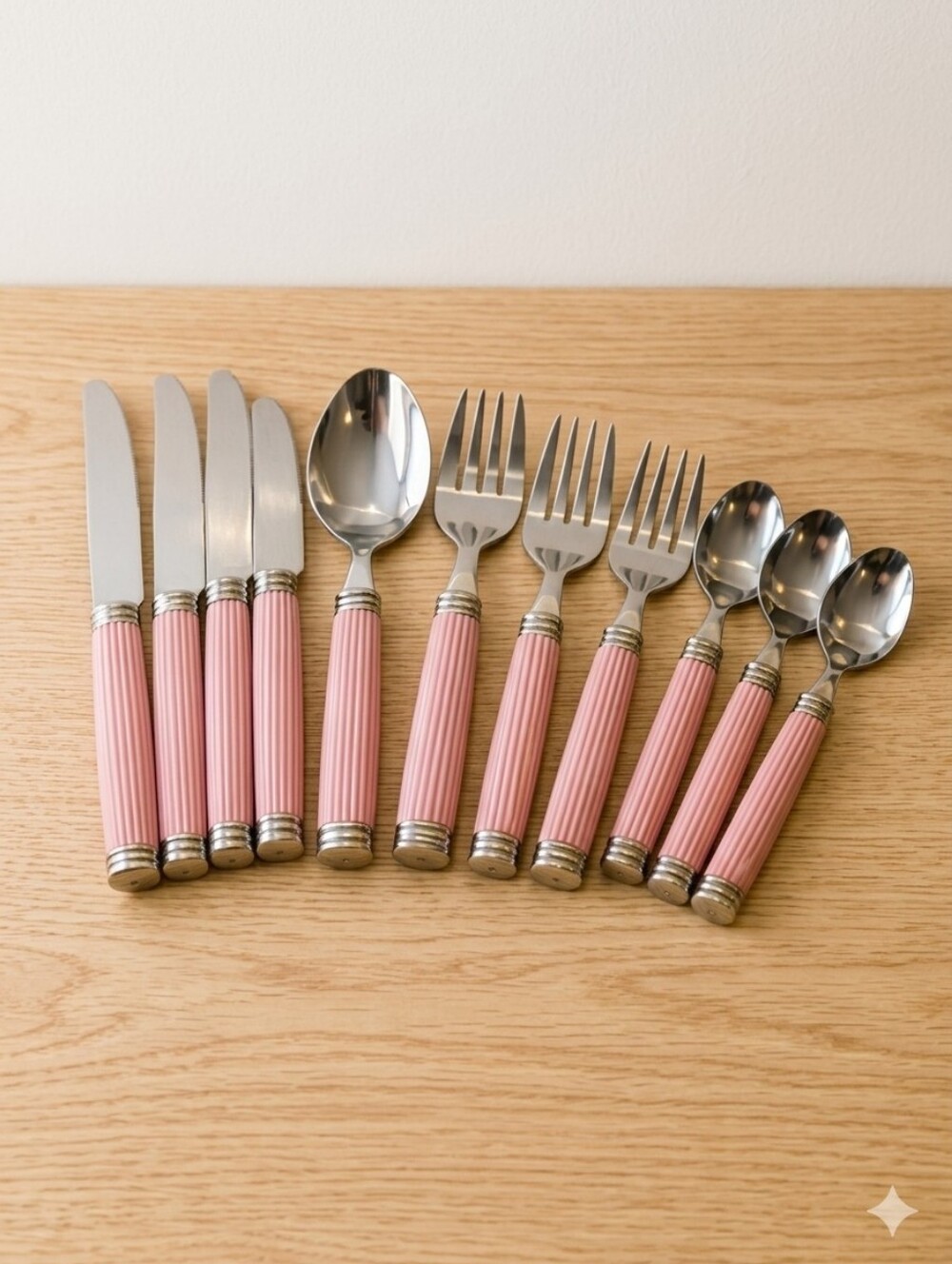 Pink Handle Stainless Flatware Set - Home Dining